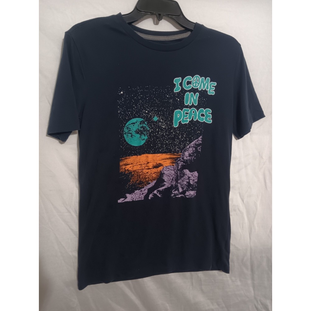 Old Navy Boys I Come In Peace Space Graphic Tee Navy Blue XXL 18 Short Sleeve